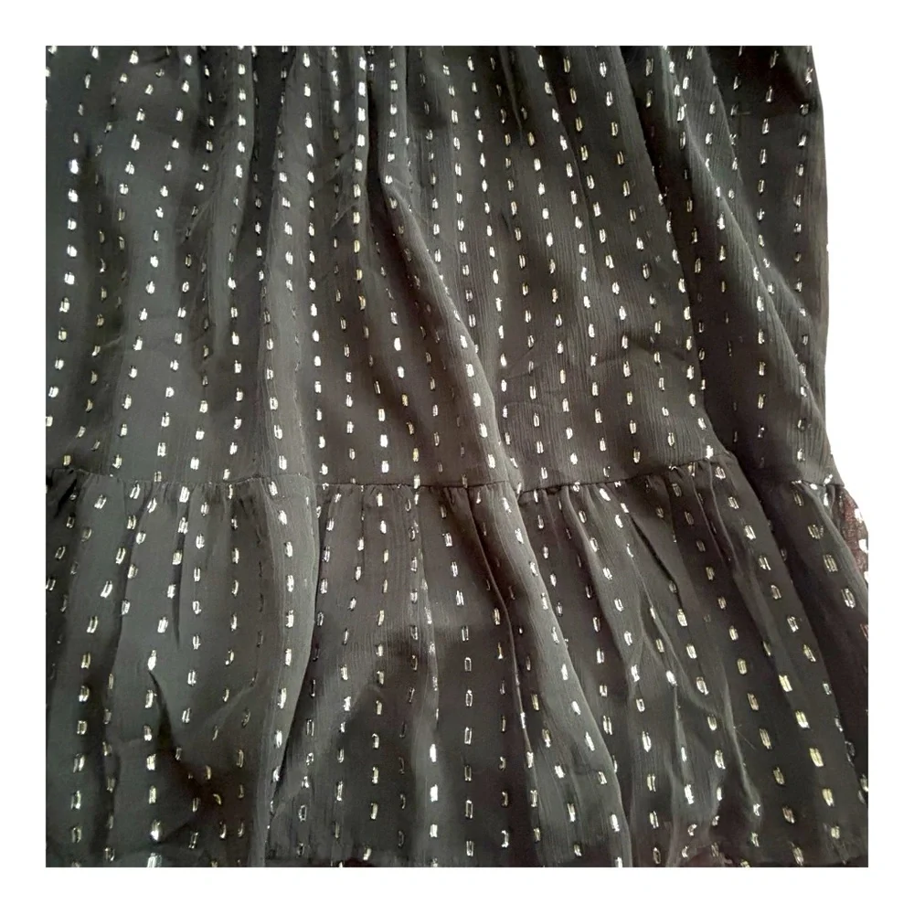 Old Navy Women's Plus 2X Black and Silver Waist Defining Shine Mini Party Dress - Picture 6 of 11